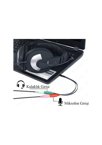 3.5mm Stereo Kulaklık Mikrofon Ses Ayırıcı Kablo Adaptörü