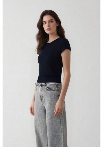 DeFacto Coool Fitted Basic Düz Ribana Kısa Kollu Tişört F4609AXNSNV248 DeFacto Coool Fitted Basic Düz Ribana Kısa Kollu Tişört F4609AXNSNV248