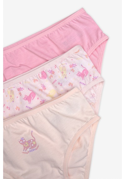 Penti Kız Çocuk Cute Meow 3lü Çok Renkli Slip Külot Çok Renkli Çok Renkli