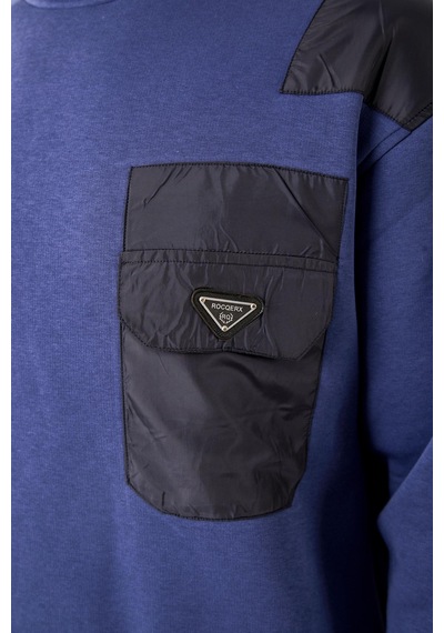 X-4006 Garni Detaylı Üç İplik Şardonlu Sweat Lacivert