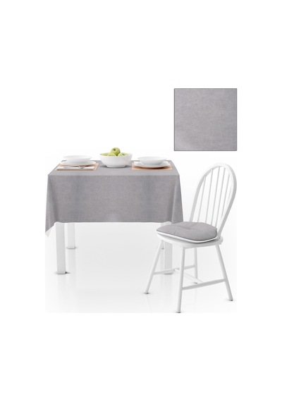 Açık Gri Düz Renk Petek Dokuma Masa Örtüsü 140x140