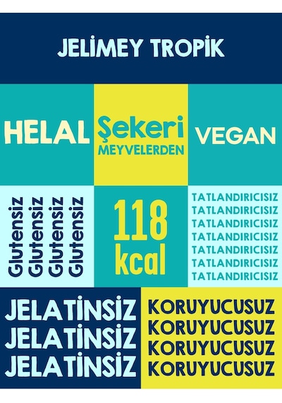 Jelimey Tropik Jelatinsiz Vegan Tropik Lezzet Gummy Bear Ayıcık 6 x 35 G