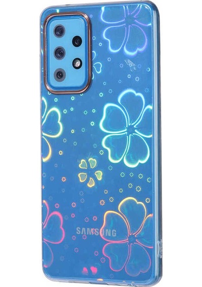 Samsung Uyumlu Galaxy A72 Kılıf Zore Sidney Desenli Sert Kapak Flower No3