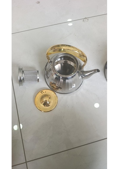 2 Litre Ve 3 Litre Gümüş Renkli Çaydanlık Takımı Paslanmaz Çelik Çaydanlık İthal Demlik Çaydanlık