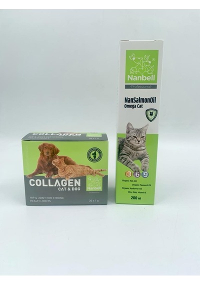 Nanbell Kediler İçin Omega 3-6-9 200 ML + Kolajen 30 x 1 G