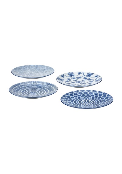 Ikea Entusiasm Tatlı Tabağı Seti 18 Cm 4'lü Mavi - Beyaz