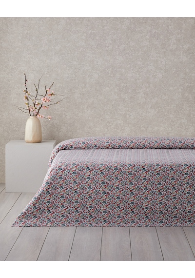 English Home Posy Garden Baskılı Pamuklu Çift Kişilik Pike 200x220 Cm Kırmızı Kırmızı