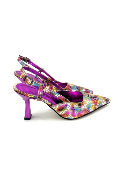 Nostra Shoes Karışık Emily Kadın Topuklu Ayakkabı Fuşya - Çok Renkli