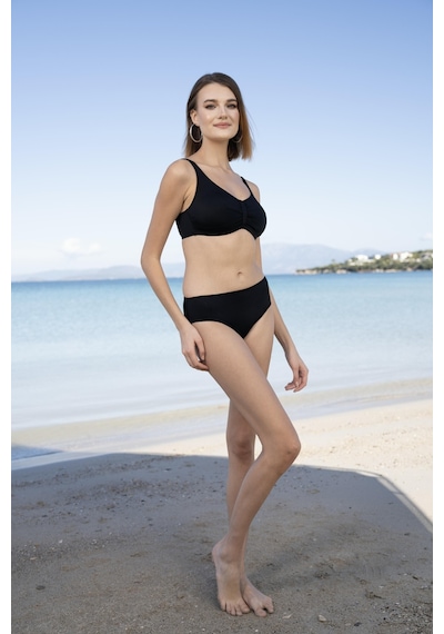 Estiva Luplu Toparlayıcı Yüksek Bel Bikini Takımı - Siyah