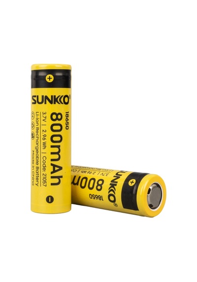 Sunkko 21057 3.7 Volt 800 Mah 18650 Şarj Edilebilir Pil - 2 Li Paket Halinde
