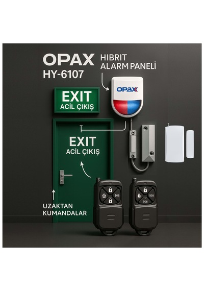 Opax Hy 6107 Kablolu /kablosuz Acıl Çıkış Kapısı Alarm Sistemi