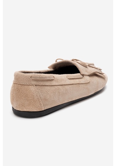 Luvishoes Axelı Bej Süet Hakiki Deri Fiyonklu Saçaklı Kadın Loafer Ayakkabı Bej Luvishoes Axelı Bej Süet Hakiki Deri Fiyonklu Saçaklı Kadın Loafer Ayakkabı Bej