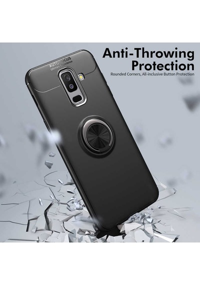 Samsung Uyumlu Galaxy A6 Plus 2018 Kılıf Yüzüklü Magnetli Ravel Case