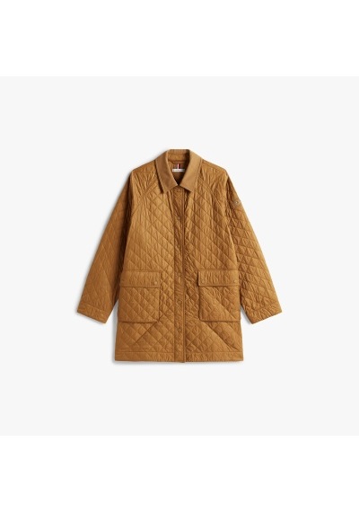 Tommy Hilfiger Padded Nylon Reg Quılted Coat Kadın Kahverengi Parka - Ww0ww46448 Kahverengi Tommy Hilfiger Padded Nylon Reg Quılted Coat Kadın Kahverengi Parka - Ww0ww46448 Kahverengi