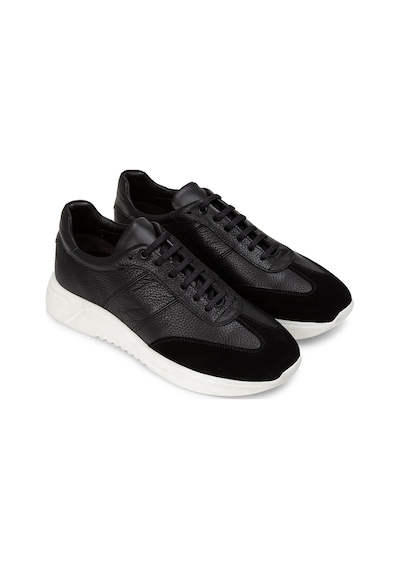 Deery Hakiki Deri Siyah Erkek Sneaker Ayakkabı - 01961Msyhp01 Siyah
