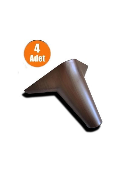 Moda Konik 12 Cm Mobilya Baza Koltuk Puf Ayak Kanepe Ayağı 4 Adet Kahverengi Diğer