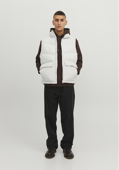 Jack & Jones Mat Yüzey Dolgulu Yelek - Vesterbro 12238853 Moonbeam Koyu Siyah