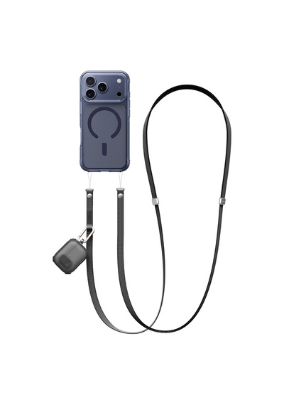 Amazingthing Titan Serisi Ayarlanabilir Manyetik Tasarımlı Telefon Ve Apple Uyumlu AirPods Boyun Askı İpi Siyah Siyah