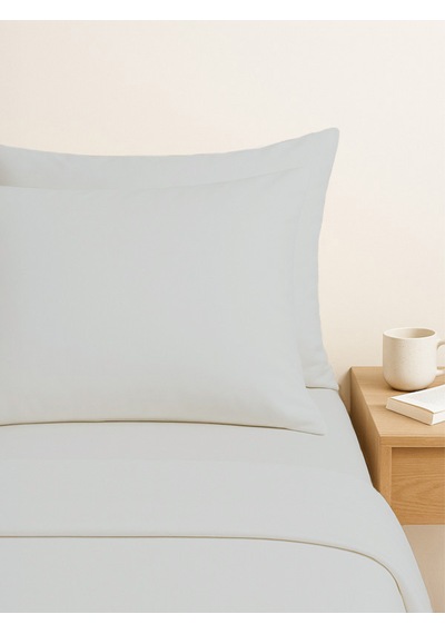 Purecomfort %100 Doğal Pamuk 2'li Yastık Kılıfı Seti Toz Pembe Açık Gri