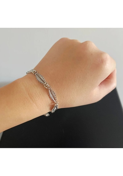 Oriental Kuyumculuk Jewellery Telkari Gümüş Bileklik Gri
