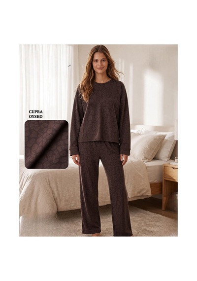 Mihra Kadın Oysho Bisiklet Yaka Uzun Kol Desenli Baharlık Pijama Takımı 20104kl - 1 Adet Kahverengi Mihra Kadın Oysho Bisiklet Yaka Uzun Kol Desenli Baharlık Pijama Takımı 20104kl - 1 Adet Kahverengi