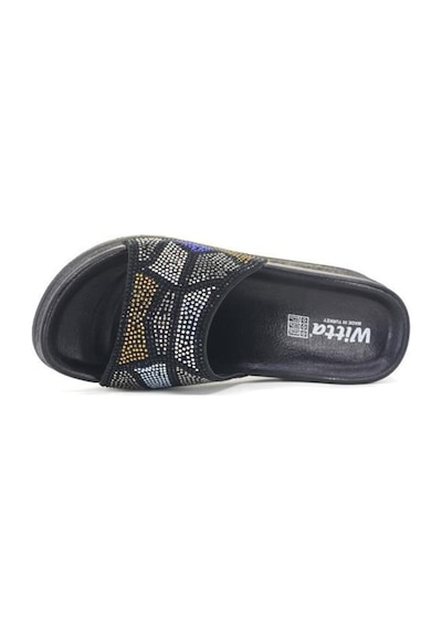 Witta 54307-24 Anatomik Fashıon Dolgu Topuklu Taşlı Kadın Terlik Siyah