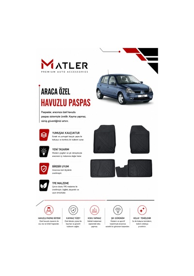 Renault Clio 2 2004 Model 4d Ekstra Havuzlu Paspas