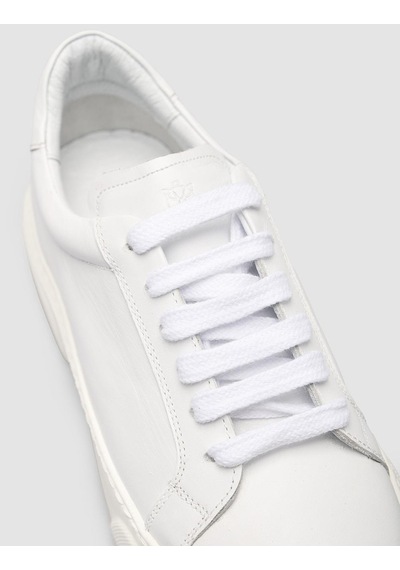 Monamae %100 Hakiki Deri Beyaz Kadın Sneaker Beyaz