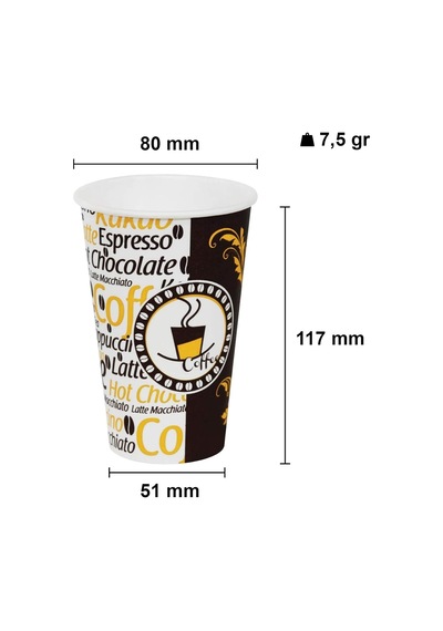 Aygün Cup 12 Oz Beyaz Kapaklı Karton Bardak 300 Ml - 100'lü Latte Bardağı Diğer