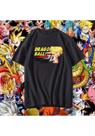 Noıssey Kırmızı Etiket Gala Dragon Ball T-shirt Goku Süper Saiyan 09953 Siyah