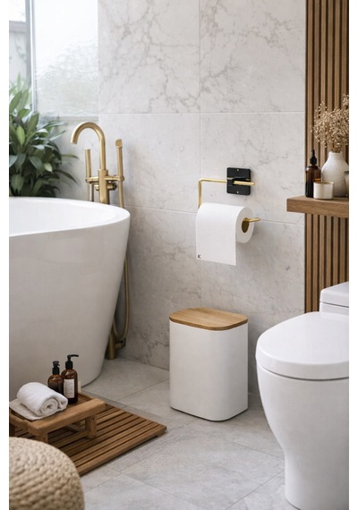 Buççin Online Mağaza Yapışkanlı Gold Tuvalet Kağıdı Tutacağı/tuvalet Wc Kağıtlık Metal Altın Çok Renkli