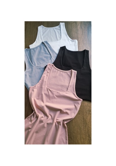 Demirsa Boutique Kare Yaka 4'lü Pudra, Mavi, Siyah Ve Beyaz Renk Pamuklu Kadın Atlet Çok Renkli Demirsa Boutique Kare Yaka 4'lü Pudra, Mavi, Siyah Ve Beyaz Renk Pamuklu Kadın Atlet Çok Renkli