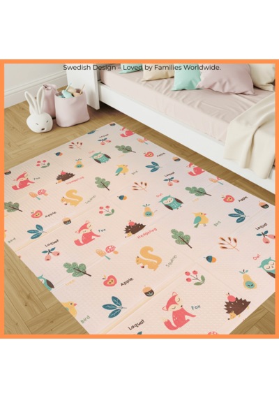 Sweden Baby Sweet Forest Çift Taraflı Katlanabilir Oyun Halısı Ve Matı Premium Seri Taşıma Çantalı 180x150