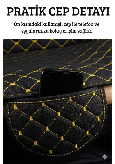 Araba Koltuk Minderi Ön Ve Arka Takım 3 Parça Aracınıza Stil Katın Kumaş
