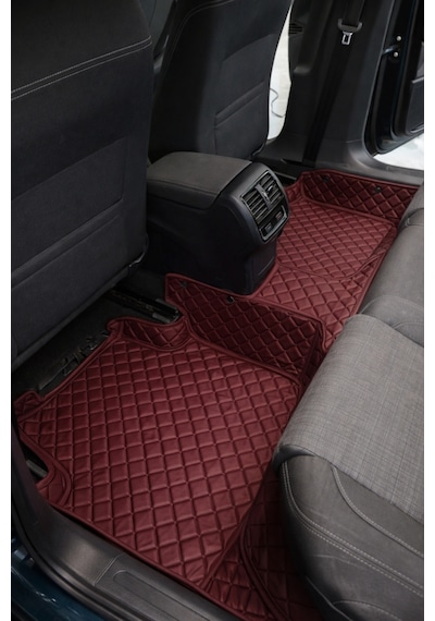 Hyundaı Accent Admıre 2003-2006 Bordo Renk 8d Diamond Premium Havuzlu Deri Oto Paspas