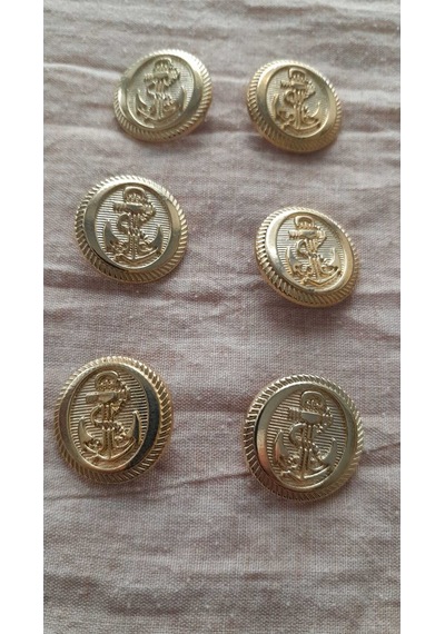 Gold Metal Düğme 20 Mm 6 Adet