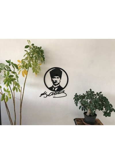 Atatürk Metal Tablo Pano İmzalı