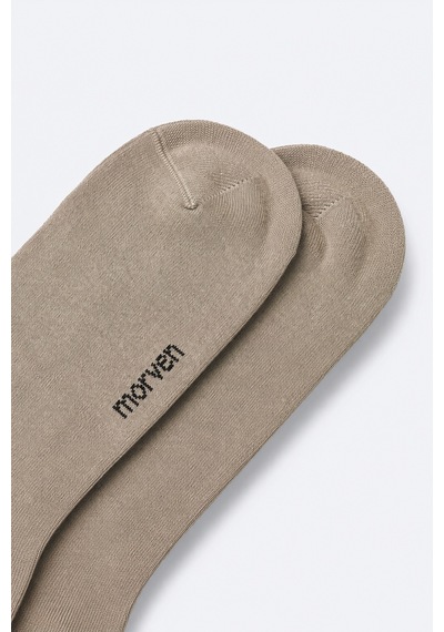Morven Erkek Bej Bambu Düz Desen Patik Çorap 26yc019001653 Bej