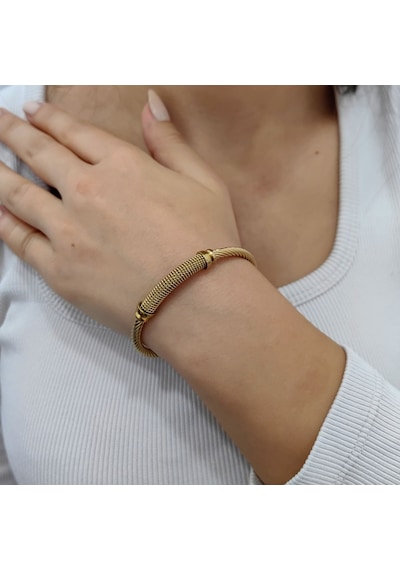 Chavin Gold Kelepçe Dizayn Çelik Kadın Bileklik Eu24sr Gold