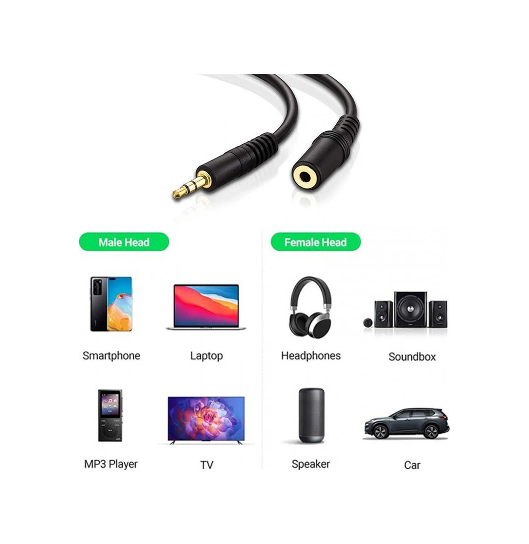 3.5mm Stereo Dişi Erkek Aux Kulaklık Uzatma Kablosu 15m
