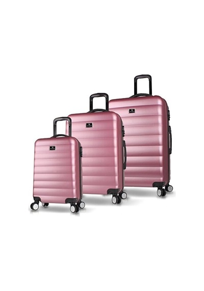 My Valiz Colors Abs Kabin Orta Ve Büyük Boy Rose Gold 3'lü Valiz Seti.. Çok Renkli