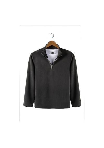 Terapi Men Antrasit Yarım Fermuarlı Regular Kalıp Dik Yaka Polar Sweatshirt Antrasit
