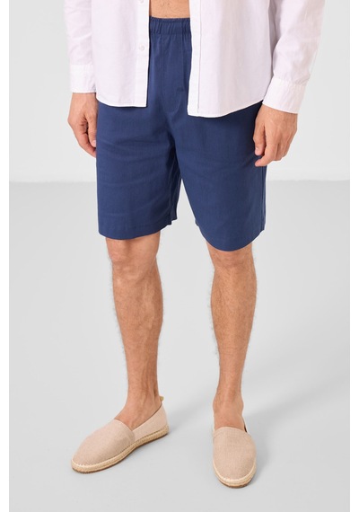 Tommylife Parlament Standart Fit Dokuma Hafif Esnek Chino Erkek Şort - 81291 Mavi