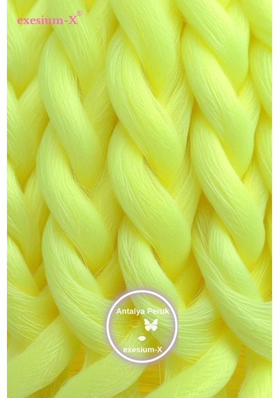 X-pression Afrika Örgüsü Ve Rasta Için Sentetik Saç 165gr-a22 Neon Sarı