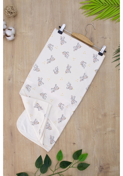 Kız Erkek Bebek Çift Katlı Natural Penye Battaniye Stl6905 Beyaz - Fuşya