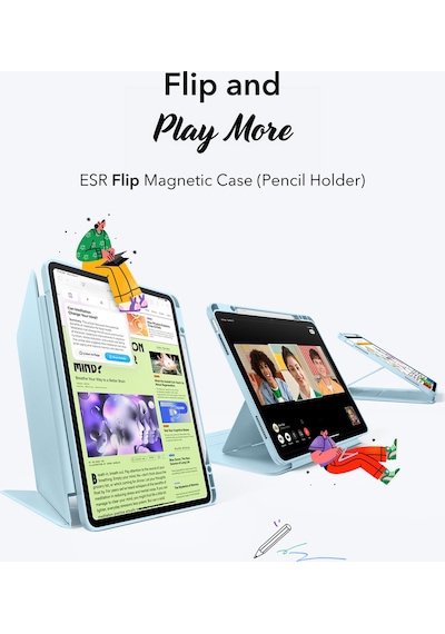 iPad Uyumlu  Air 13 M2-m3 2025 Flip Kalem Kontrol Kılıf Kapaklı Kılıf