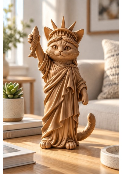 Özgürlüğün Kedisi Figürlü Dekoratif Biblo - Büyük Boy - 22cm 28855106