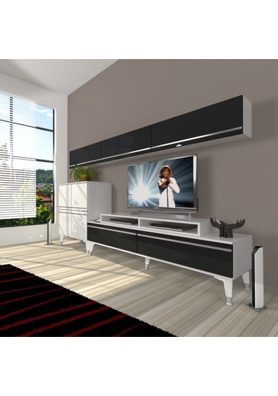 Decoraktiv Ekoflex 8 Mdf Silver Tv Ünitesi Tv Sehpası Beyaz - Siyah Decoraktiv Ekoflex 8 Mdf Silver Tv Ünitesi Tv Sehpası Beyaz - Siyah