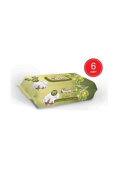 Sleepy Doğal Zeytinyağı Ve Pamuksu Lifler Islak Havlu 6 X 90'Lı