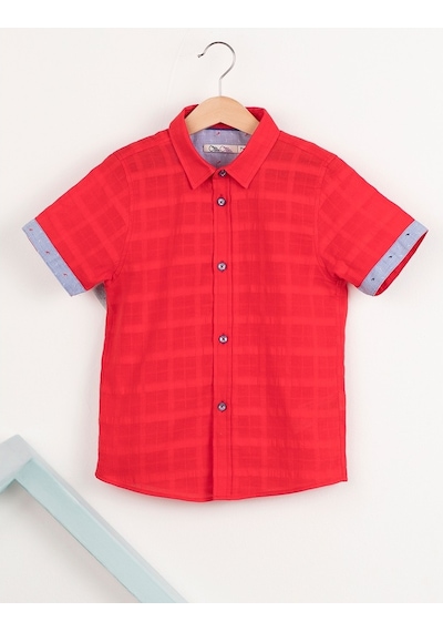 Denokids Ollie&Olla Kırmızı Erkek Çocuk Gömlek Çok Renkli